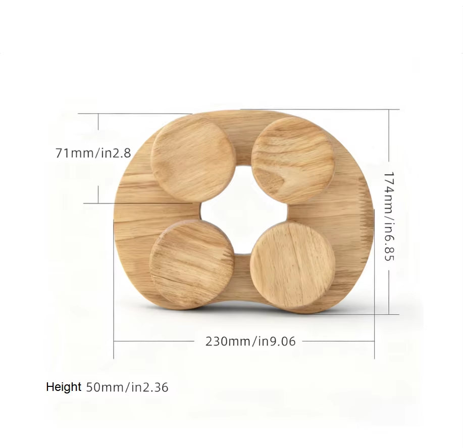 Wooden Sauna Headrest with Rotating Adjustable Disc
