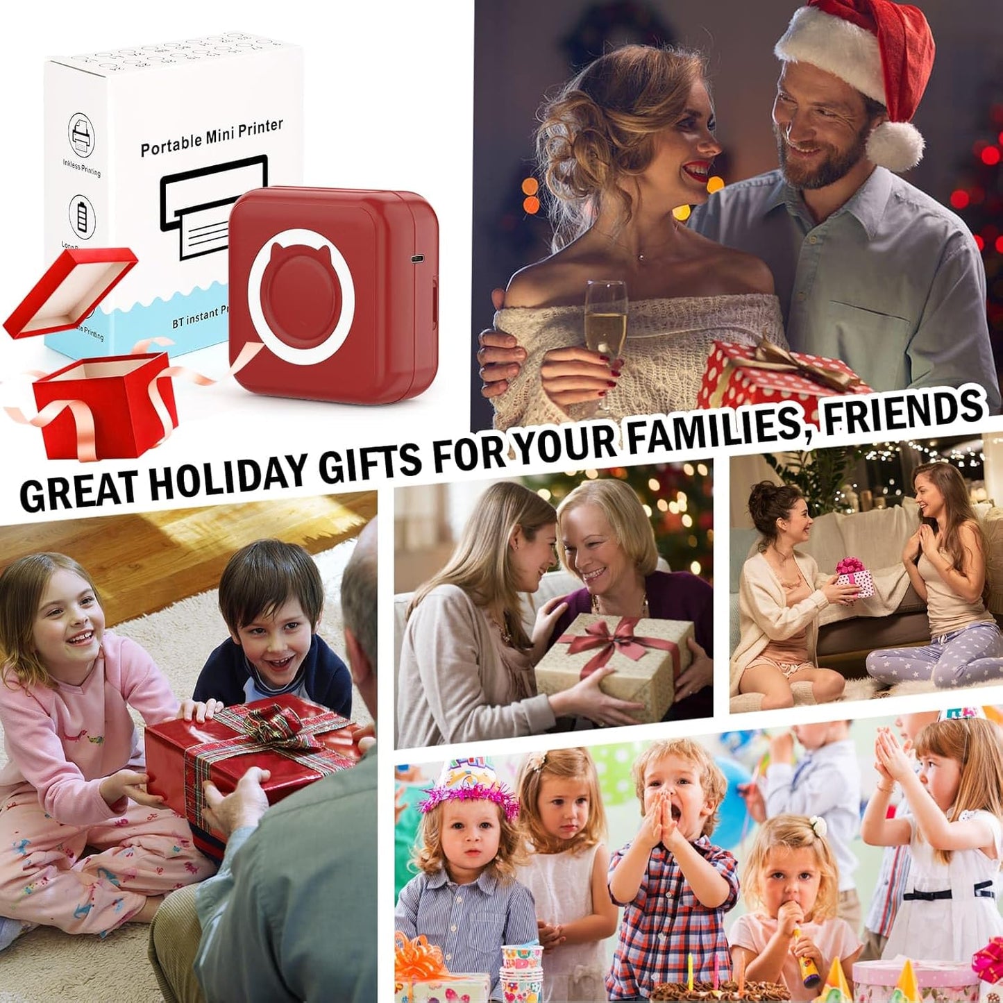 Mini Pocket Sticker Printer — Wireless Inkless Thermal Photo & Label Printer