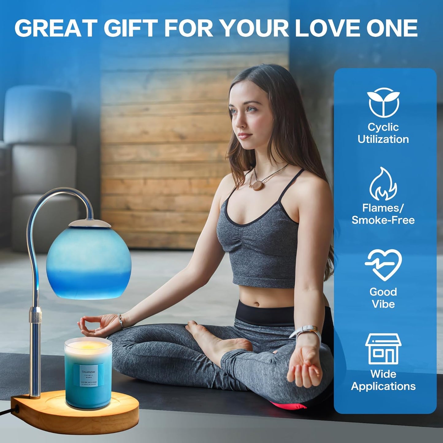 Aurora Bloom Candle Warmer Lamp — Dimmable Flower Glass Wax Melt Warmer with Timer | Luxury Flameless Candle Heater & Home Decor Gift