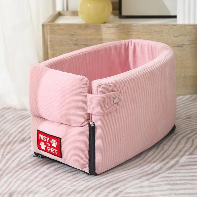 Portable Dog Car Seat & Travel Carrier - Safety Bed for Small Dogs & Cats