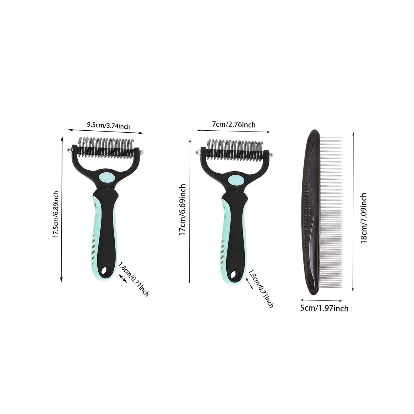 Paw Harbor Double-Sided Deshedding Brush for Dogs & Cats
