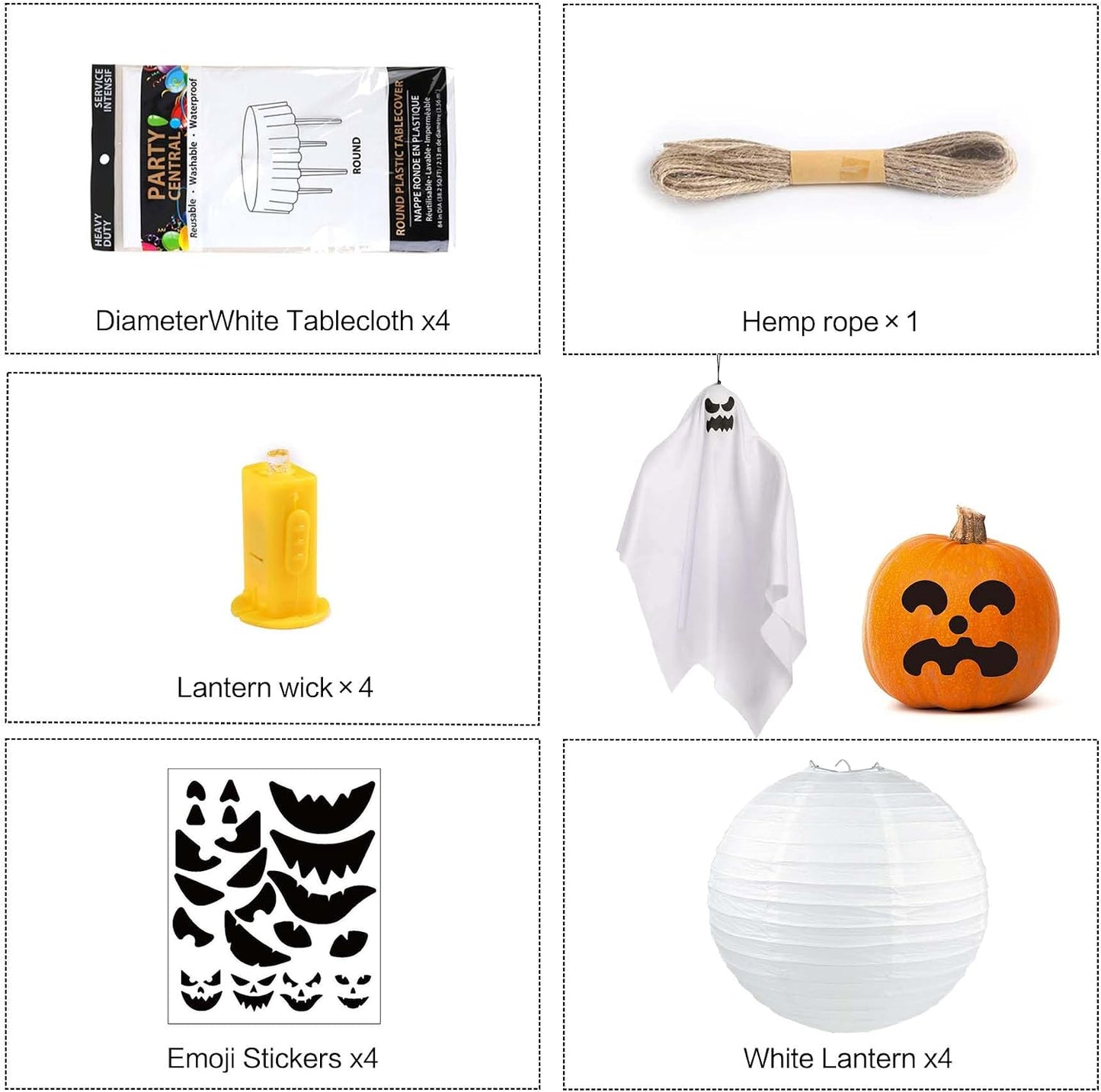 Light-Up Hanging Ghost Decorations — 4-Pack LED Spooky Ghosts for Halloween Indoor & Outdoor