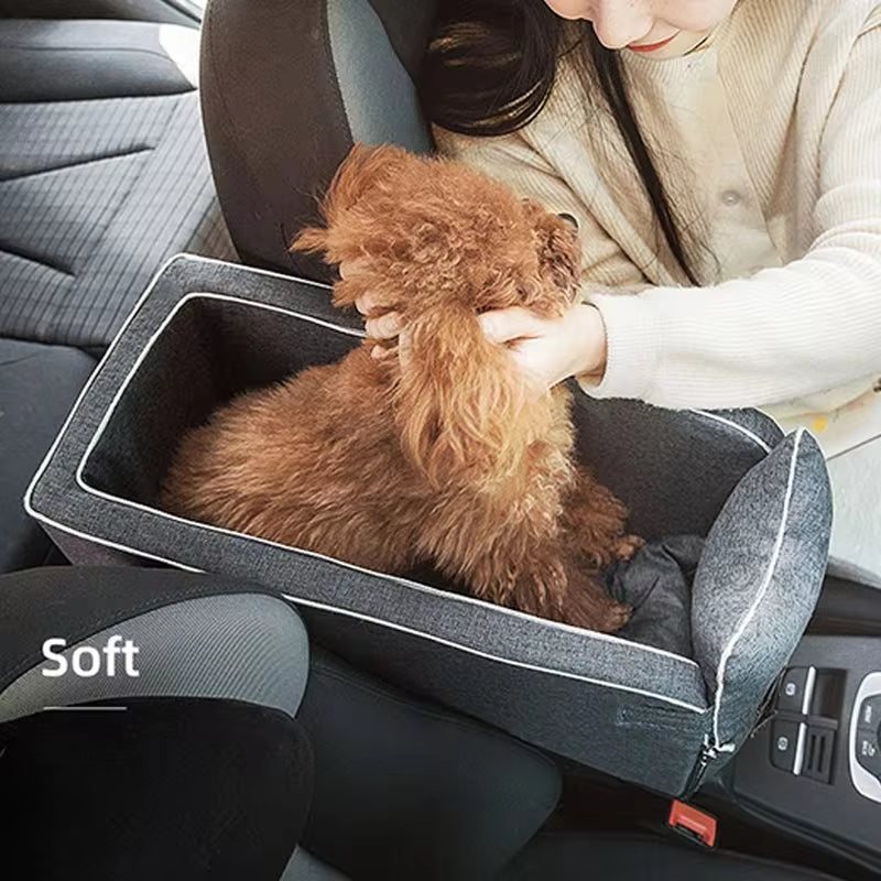 Portable Dog Car Seat & Travel Carrier - Safety Bed for Small Dogs & Cats