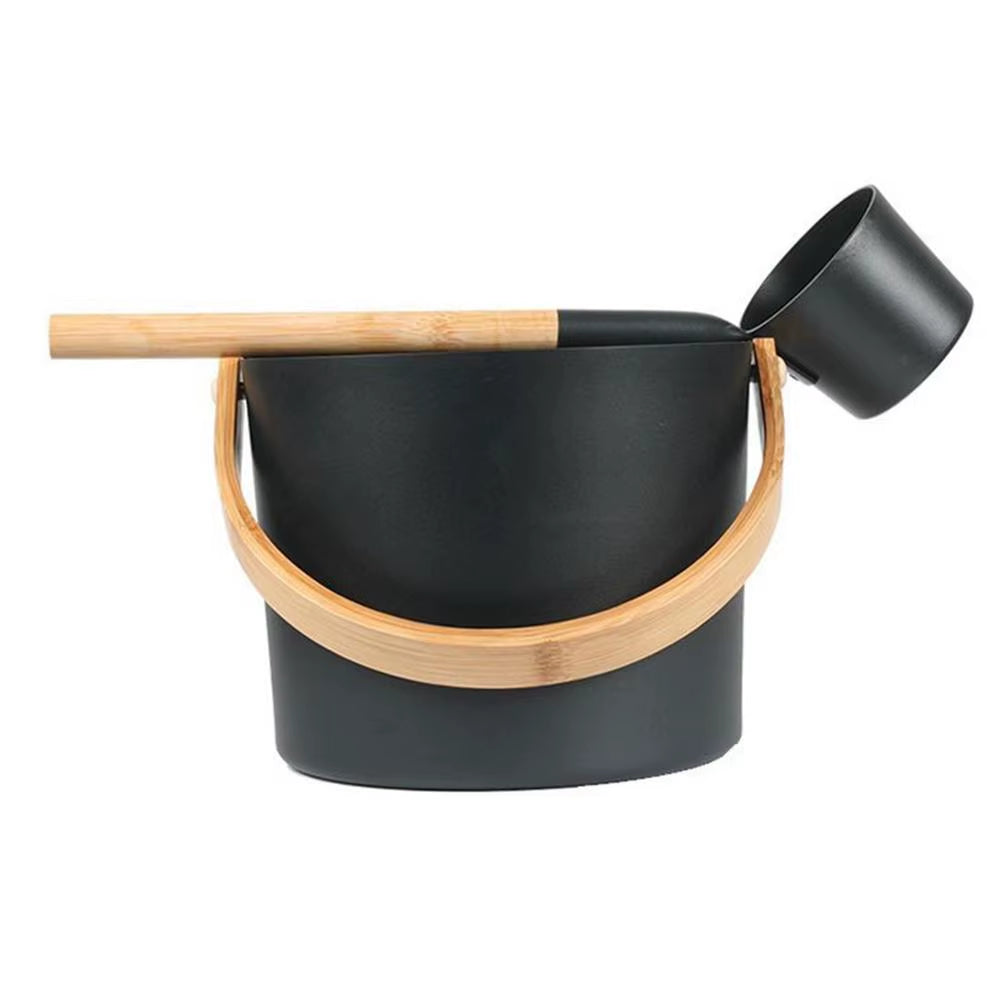 7L Aluminum Sauna Bucket & Long-Handle Ladle Set