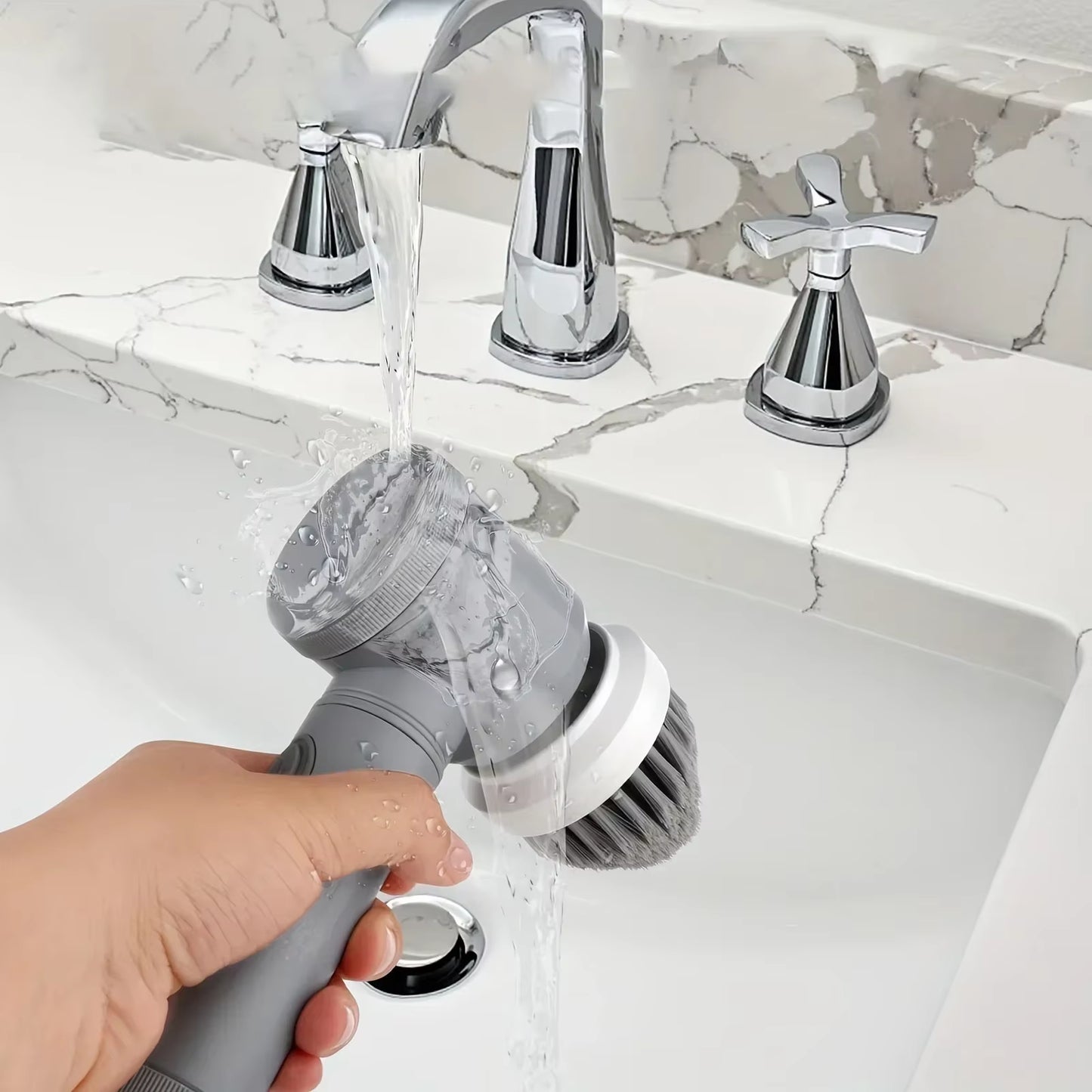 Cordless Electric Spin Scrubber — Power Cleaning Brush with 6 Heads