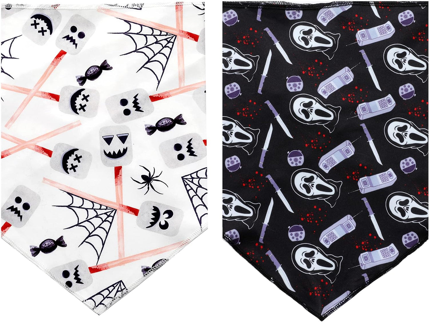 2 Pack Halloween Dog Bandana, Triangle Bibs Scarf for Small Medium Large Dogs Boy Girl, Cat Kerchief