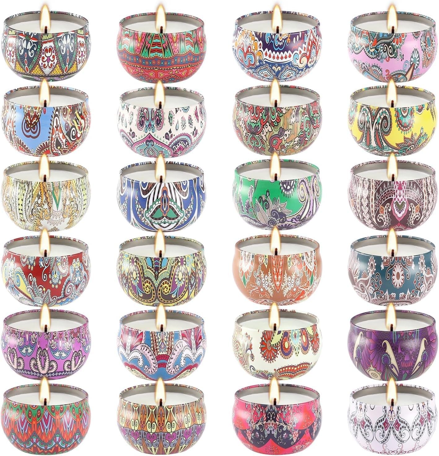 Harbor Home Scented Soy Candle Collection — 24 Aromatherapy Candles Gift Set | Luxury Home Fragrance for Candle Warmers