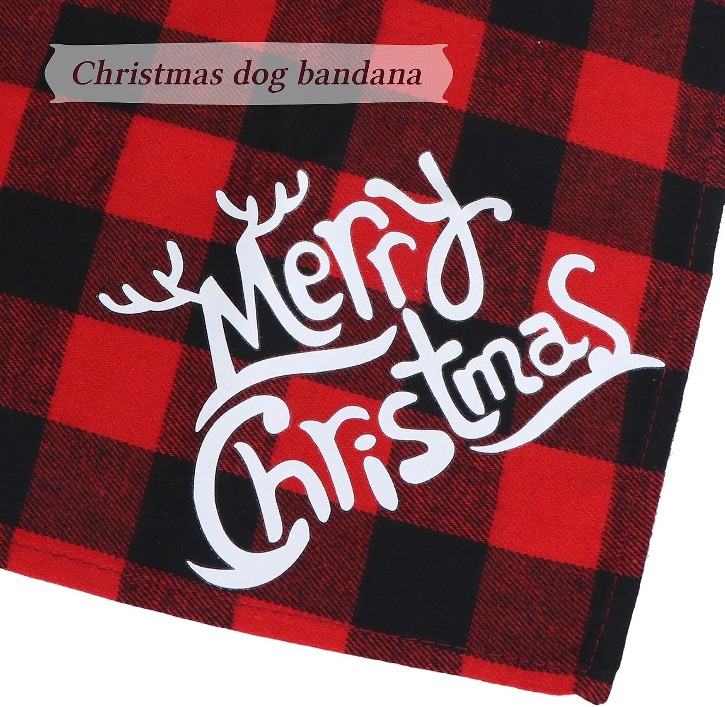 Holiday Plaid Dog Bandanas, 6 Pack Halloween Thanksgiving Day Christmas Dogs Bandana for Holiday Dog Puppy Costumes Decorations