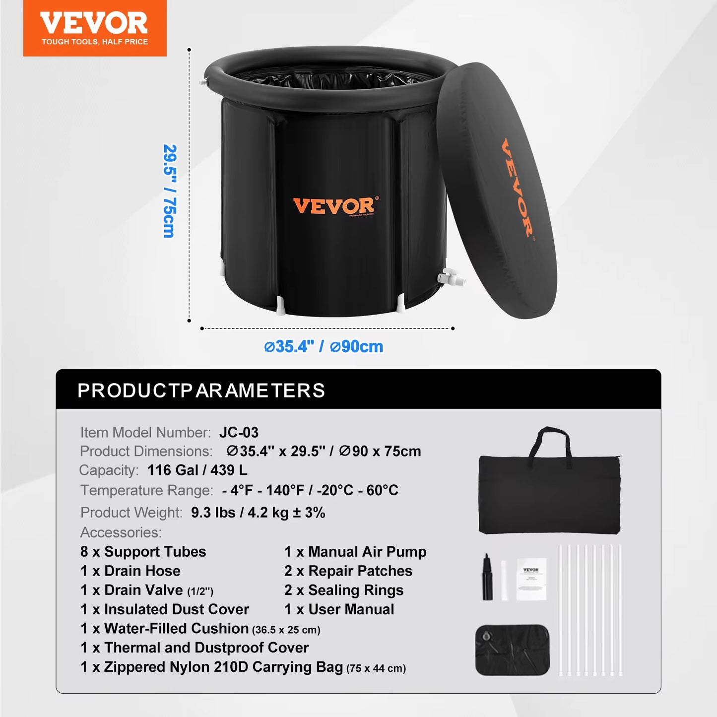 Portable Folding Cold Plunge Ice Bath Tub for Athletes