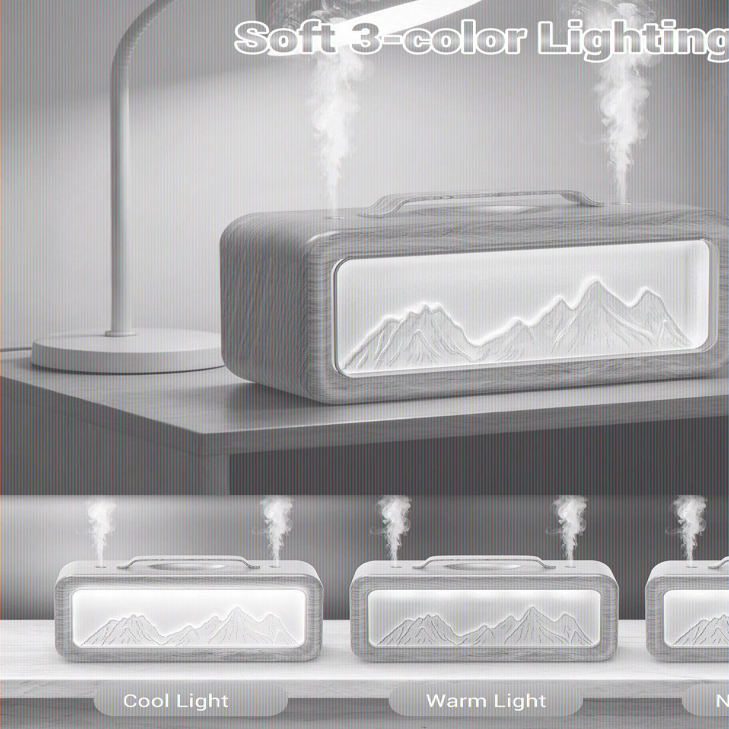 Aurelia 600Ml Wood-Grain Aroma Diffuser — Ultrasonic Cool-Mist Humidifier with Color LED Lights