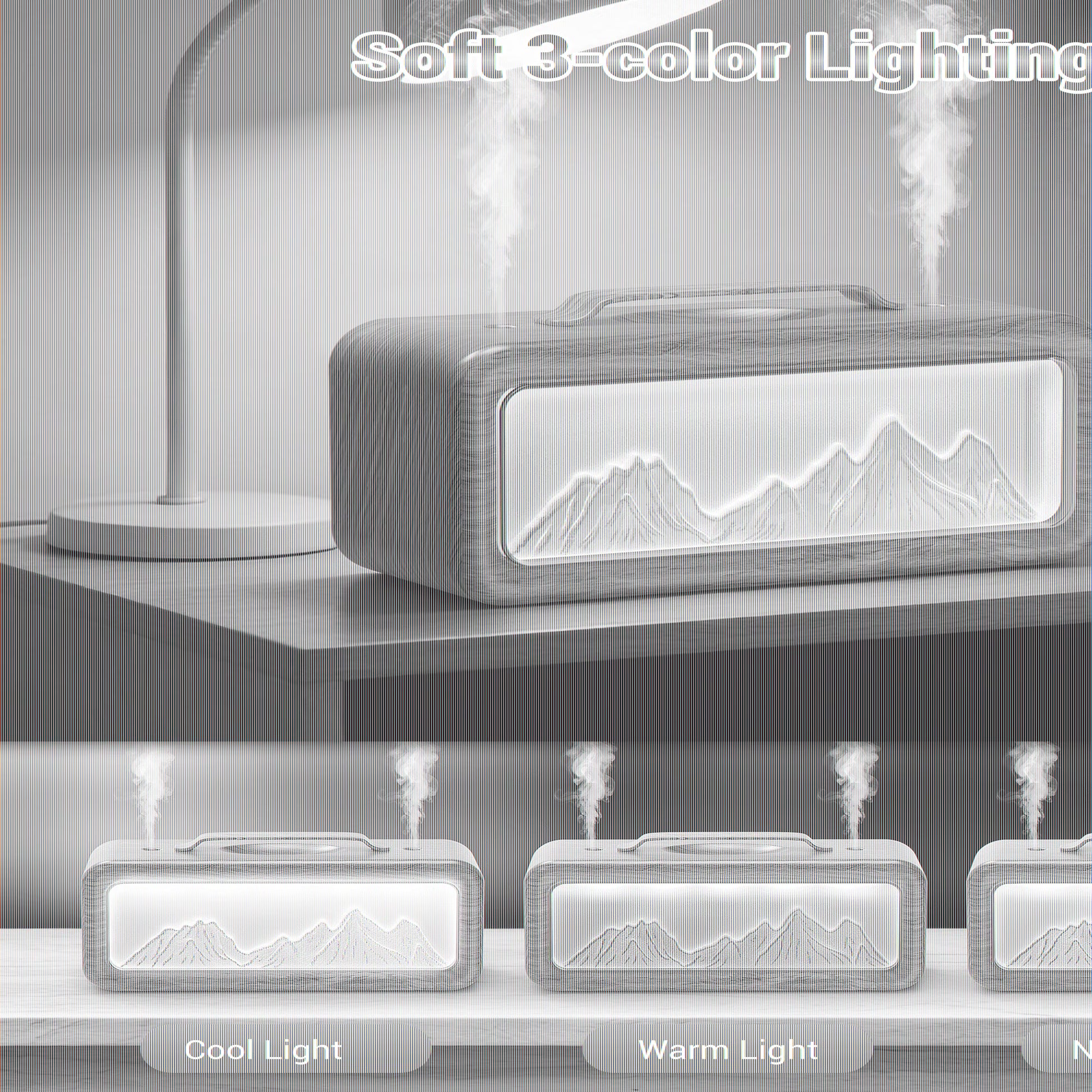 Aurelia 600Ml Wood-Grain Aroma Diffuser — Ultrasonic Cool-Mist Humidifier with Color LED Lights