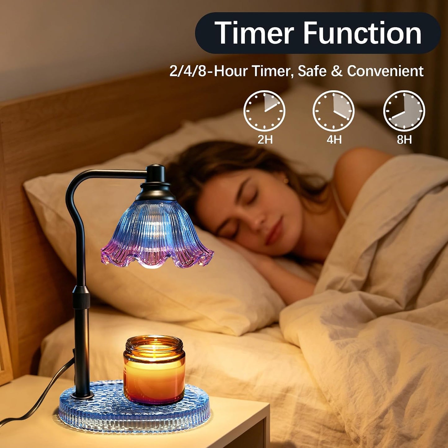 Grande 3-Wick Candle Warmer Lamp — Adjustable Dimmable Wax Warmer with Timer | Luxury Flameless Candle Heater for Large Candles