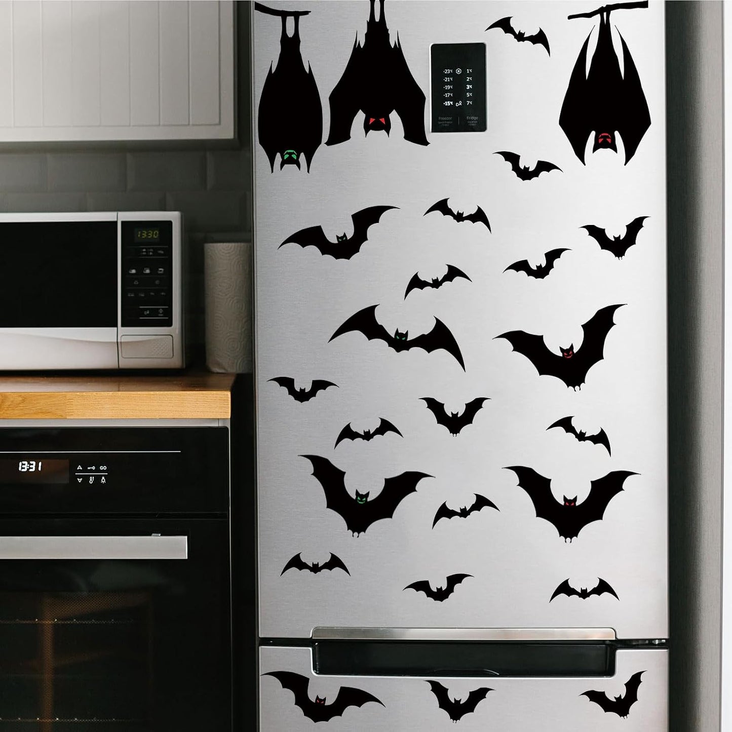 Halloween Window Silhouette Clings — Spooky Bat Window Decals Decorations (6 Sheets)