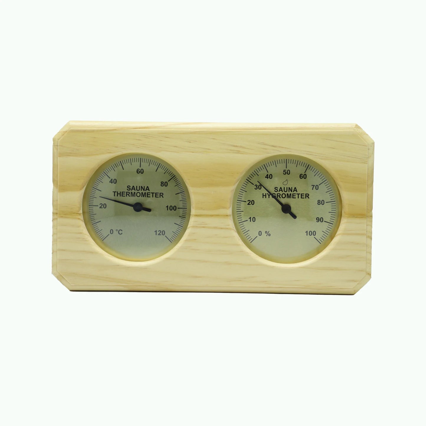 Wooden Sauna Thermometer & Hygrometer Dual Gauge