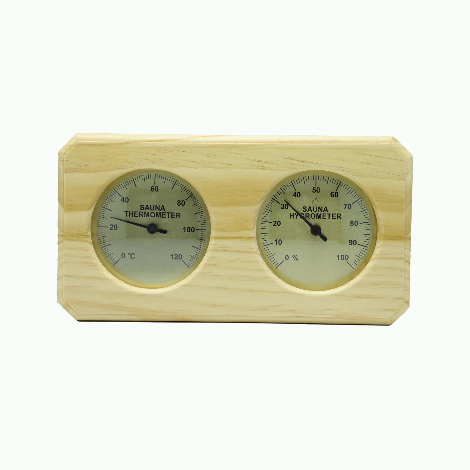 Wooden Sauna Thermometer & Hygrometer Dual Gauge