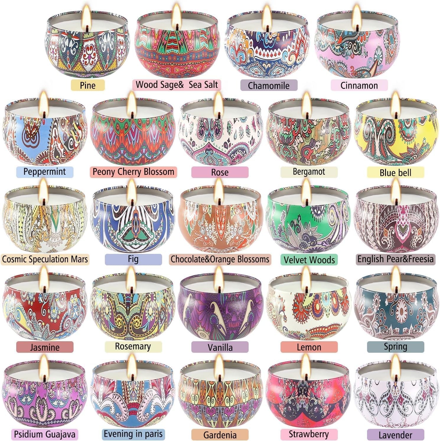 Harbor Home Scented Soy Candle Collection — 24 Aromatherapy Candles Gift Set | Luxury Home Fragrance for Candle Warmers
