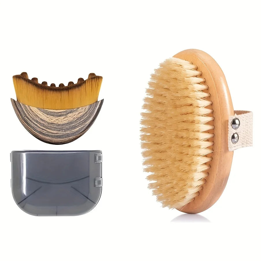 Natural Bristle Dry Body Brush for Lymphatic Massage