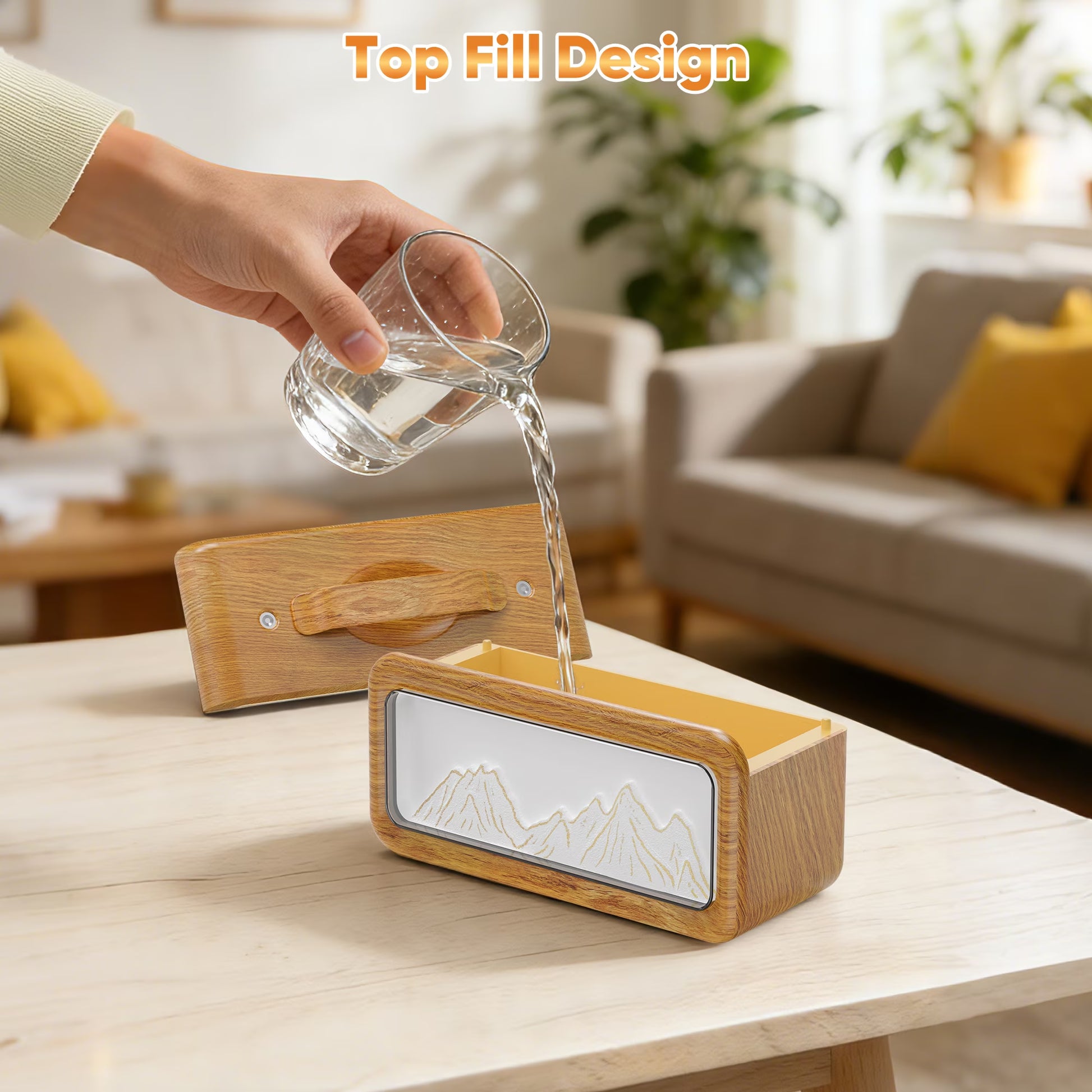 Aurelia 600Ml Wood-Grain Aroma Diffuser — Ultrasonic Cool-Mist Humidifier with Color LED Lights