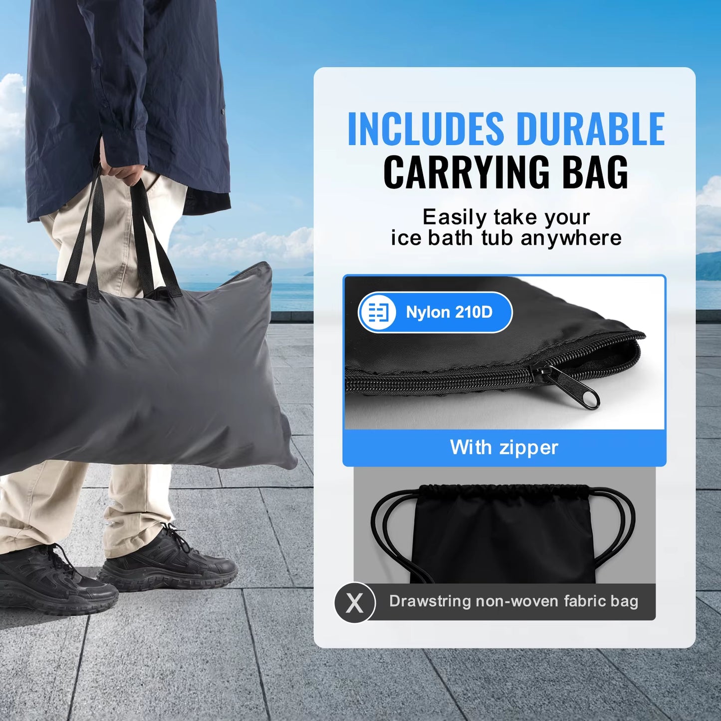 Portable Folding Cold Plunge Ice Bath Tub for Athletes