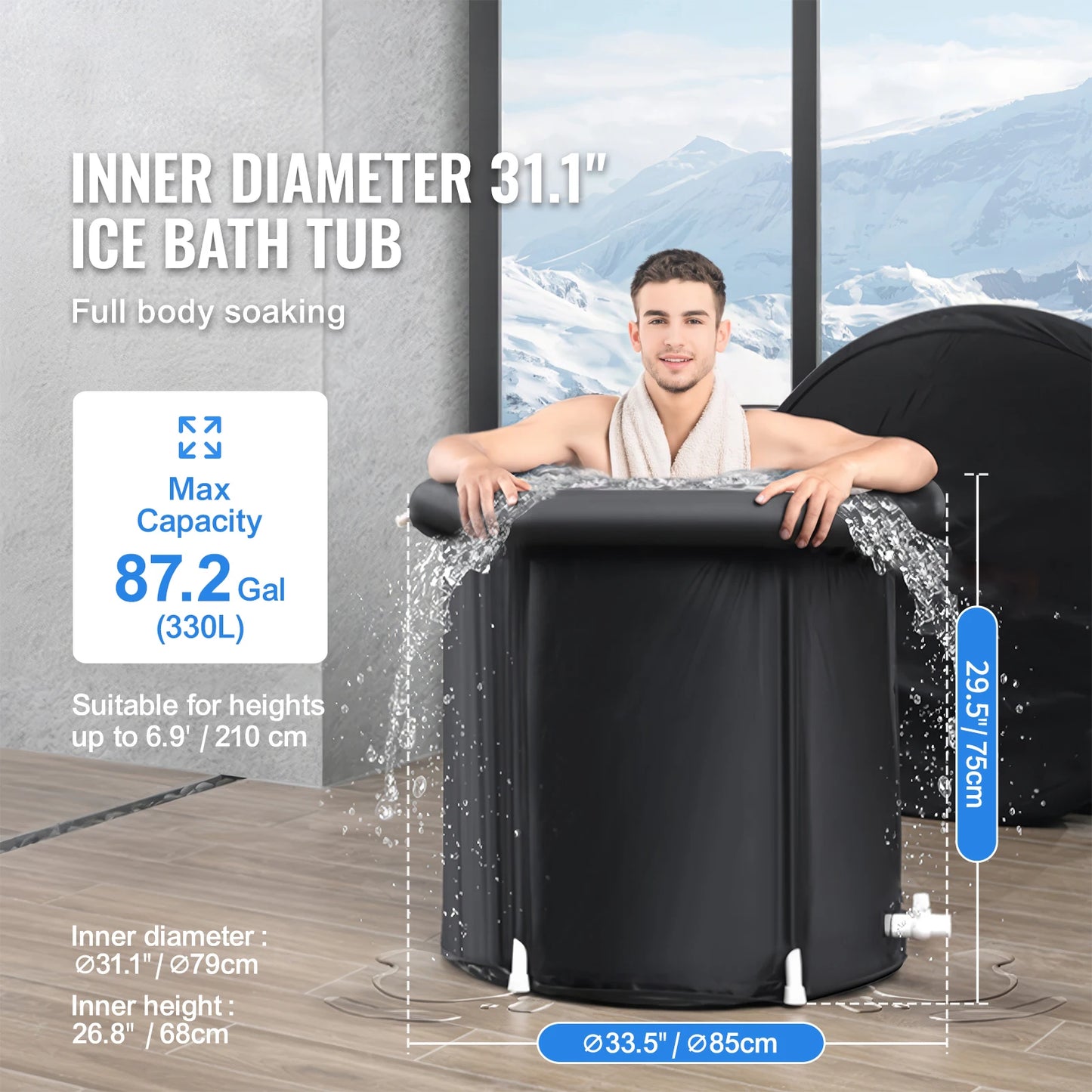 Portable Folding Cold Plunge Ice Bath Tub for Athletes