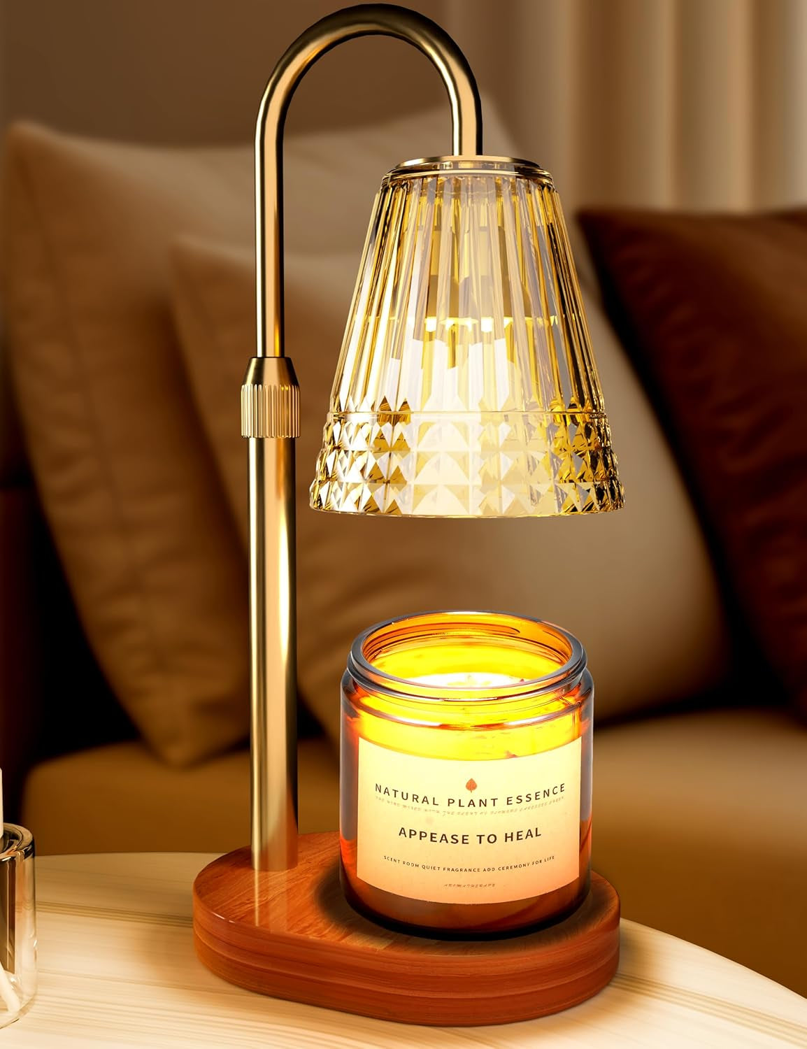 Estelle Candle Warmer Lamp — Adjustable Height Dimmer with 2 Bulbs | Premium Electric Scented Candle Heater for Home & Office