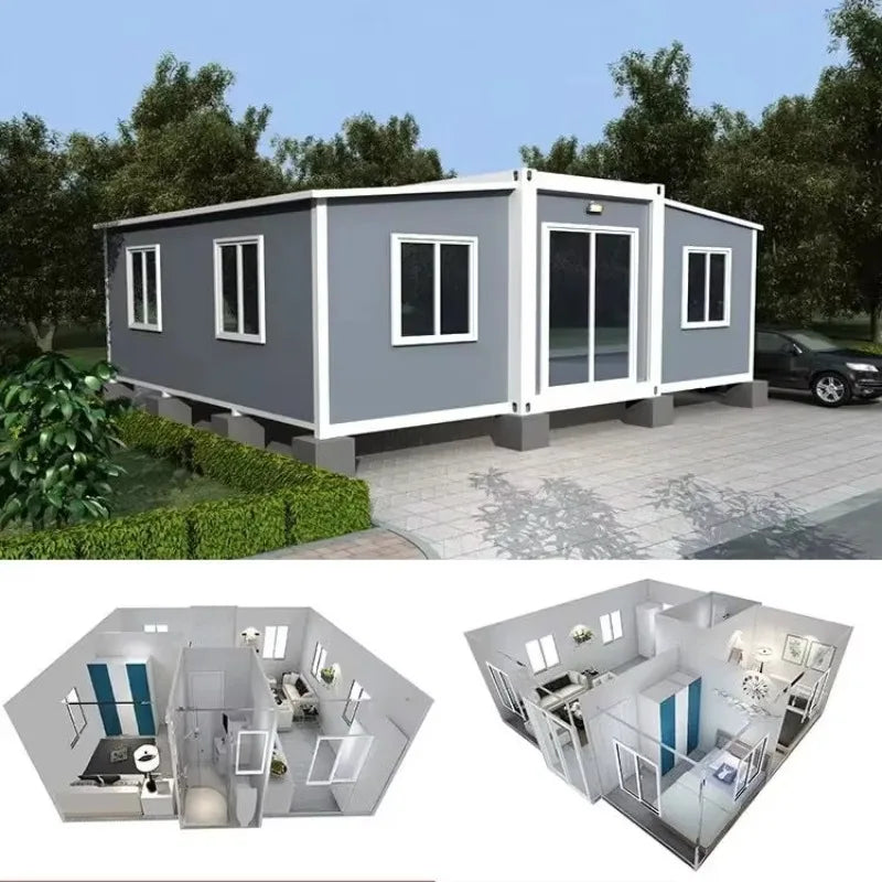 Double-Wing Extended Wooden Container Tiny House (20/40Ft)