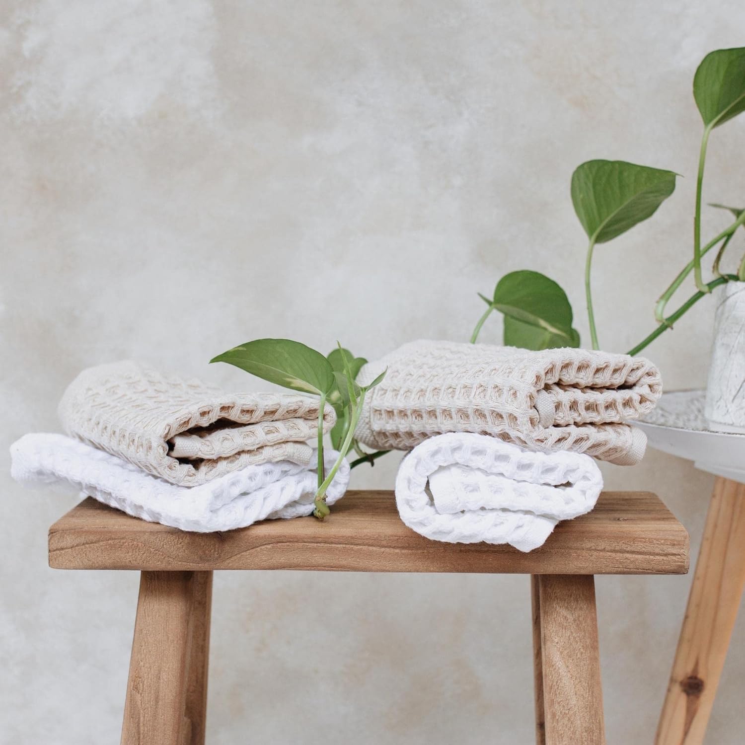 Harbor Home Turkish Cotton Waffle Washcloth Set