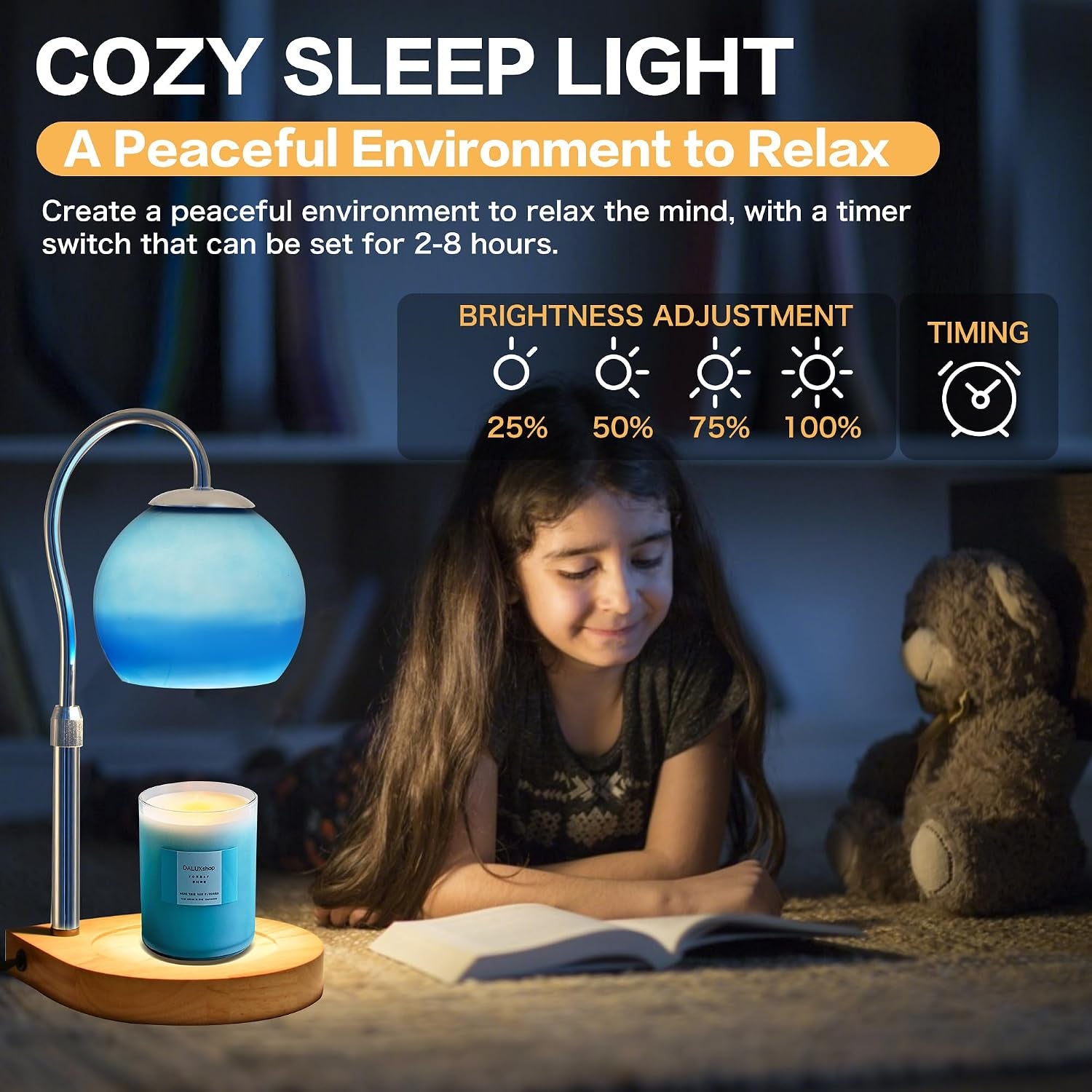 Aurora Bloom Candle Warmer Lamp — Dimmable Flower Glass Wax Melt Warmer with Timer | Luxury Flameless Candle Heater & Home Decor Gift