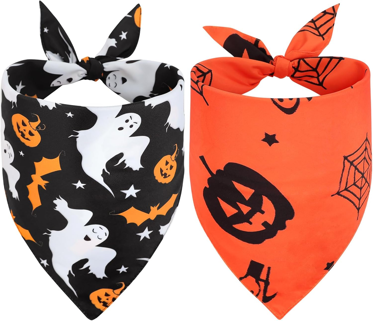 Spooky and Pumpkins Halloween Dog Bandana 2 Pack