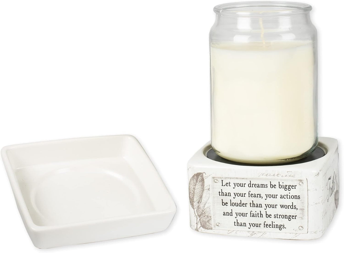 Hearth 2-In-1 Stoneware Candle & Wax Warmer — Electric Jar & Tart Warmer | Rustic Luxury Flameless Home Fragrance Decor