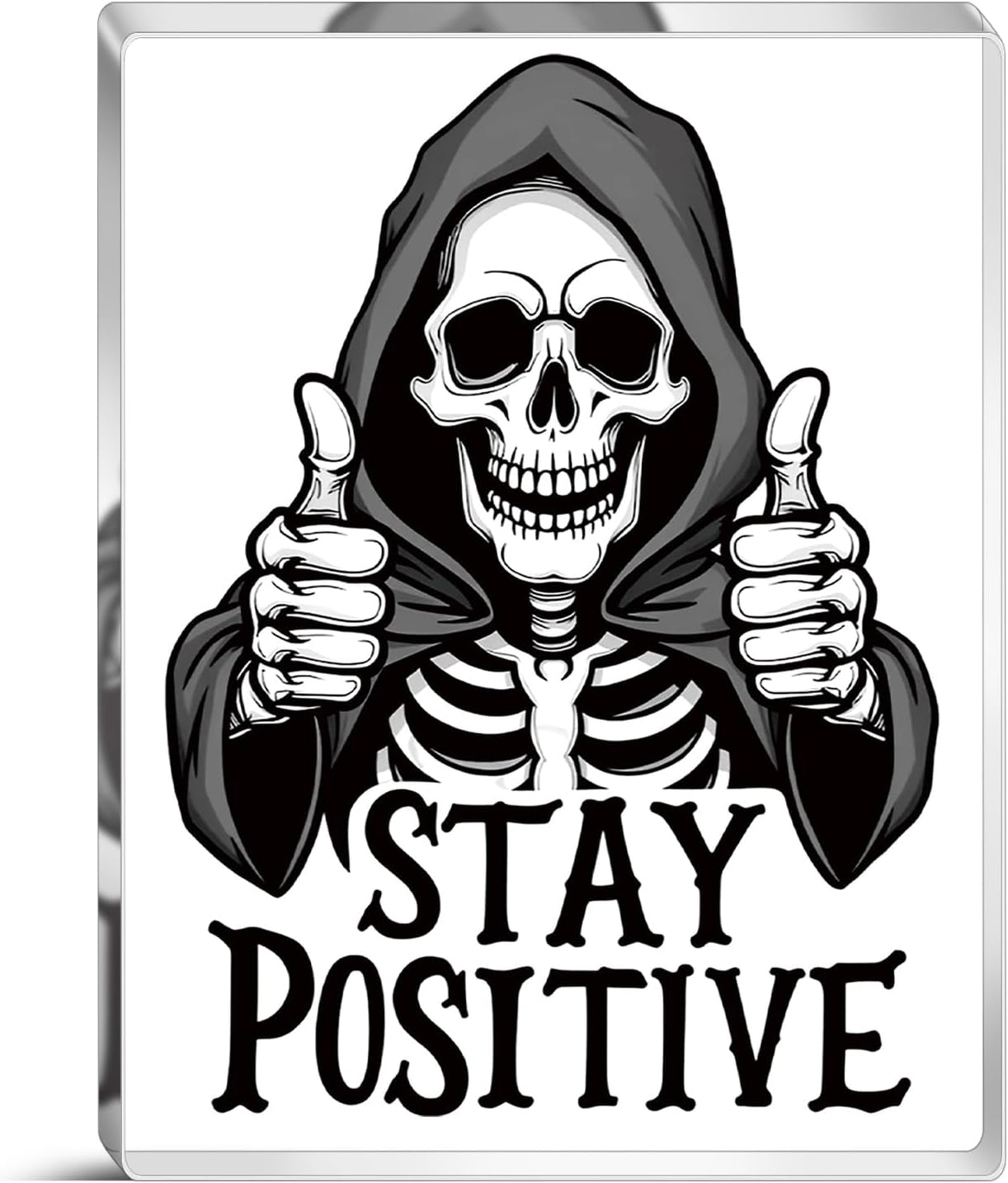 Stay Positive Skull Acrylic Wall Sign — Gothic Halloween Desk & Wall Décor