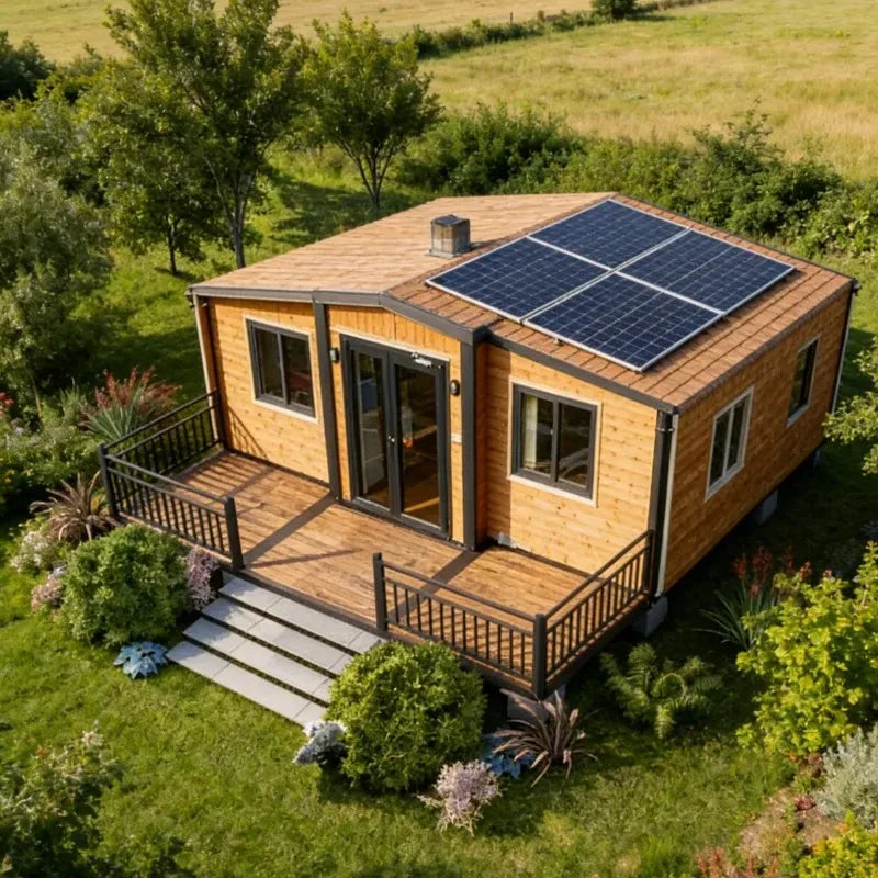 Foldable Prefab Tiny Home Cabin with Panoramic Window