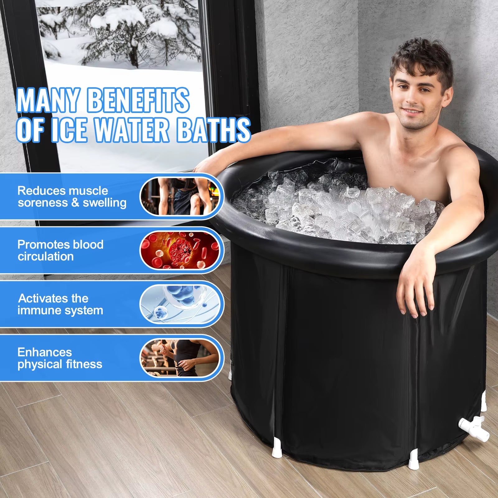 Portable Folding Cold Plunge Ice Bath Tub for Athletes