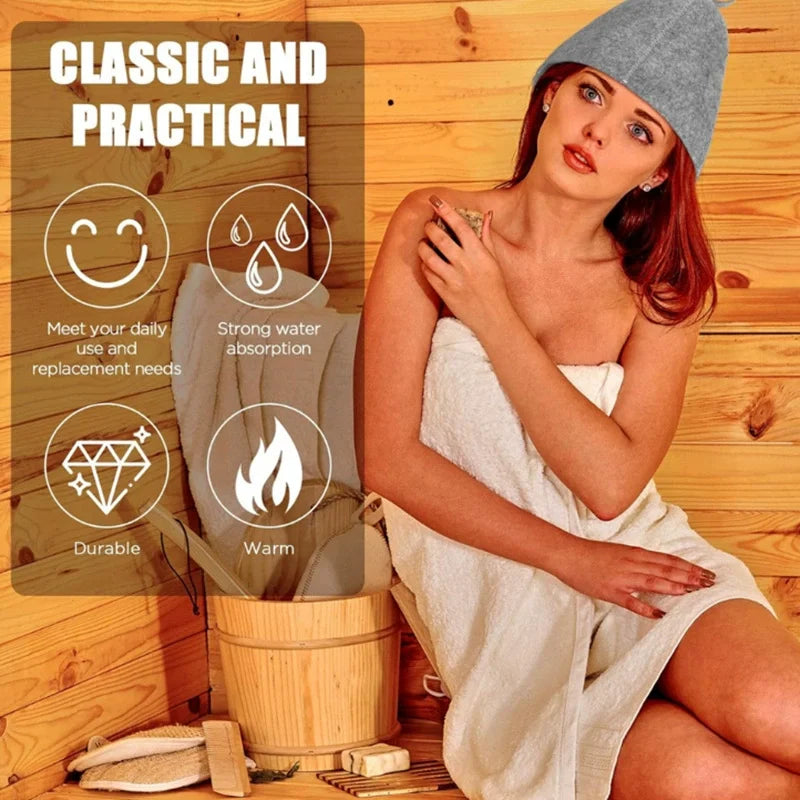 Wool Felt Finnish Sauna Hat (Unisex)
