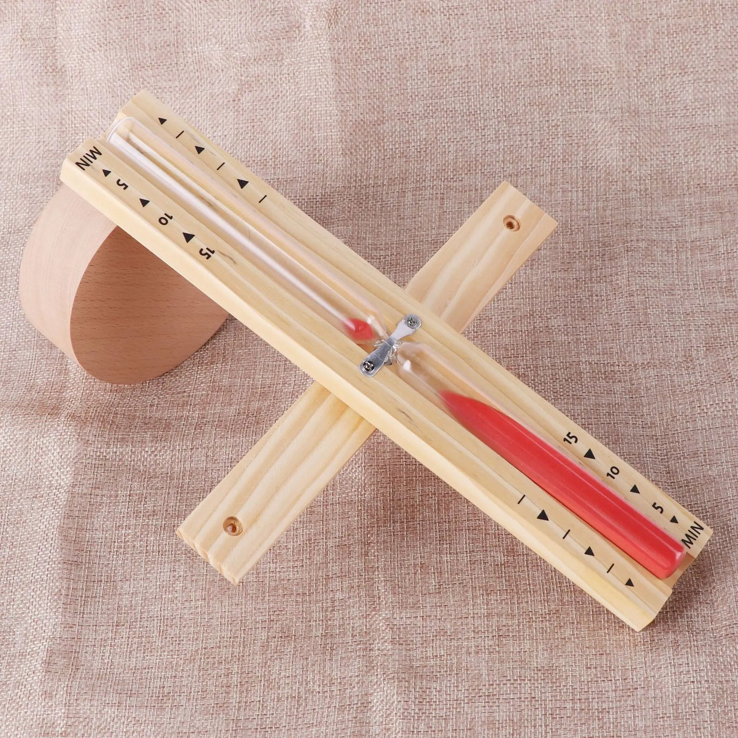Wall-Mounted Wooden Sauna Hourglass Timer (15/30 Min)