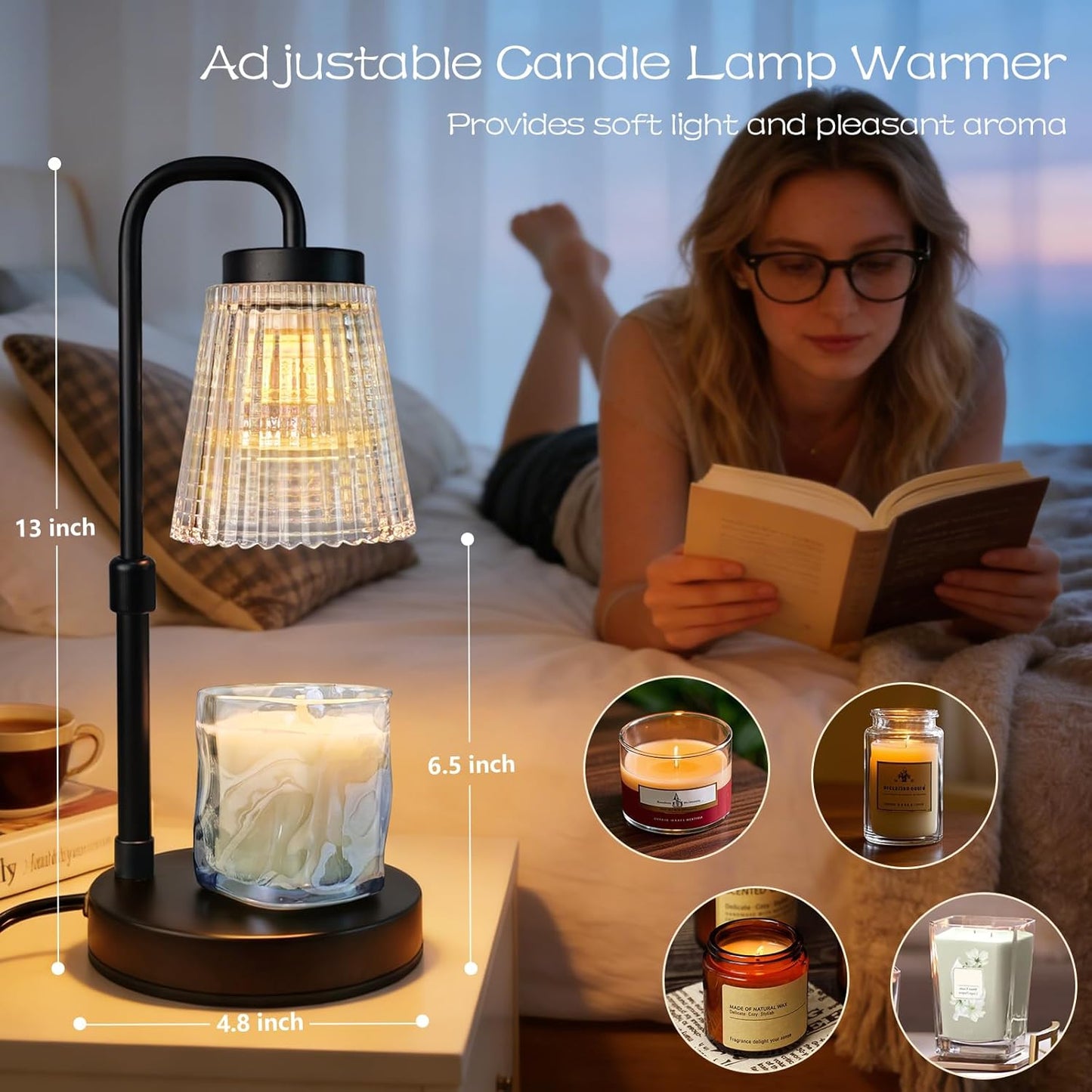 Belle Fleur Candle Warmer Lamp with Timer — Vintage Flower Wax Melt Warmer | Elegant Flameless Candle Light & Gift for Her