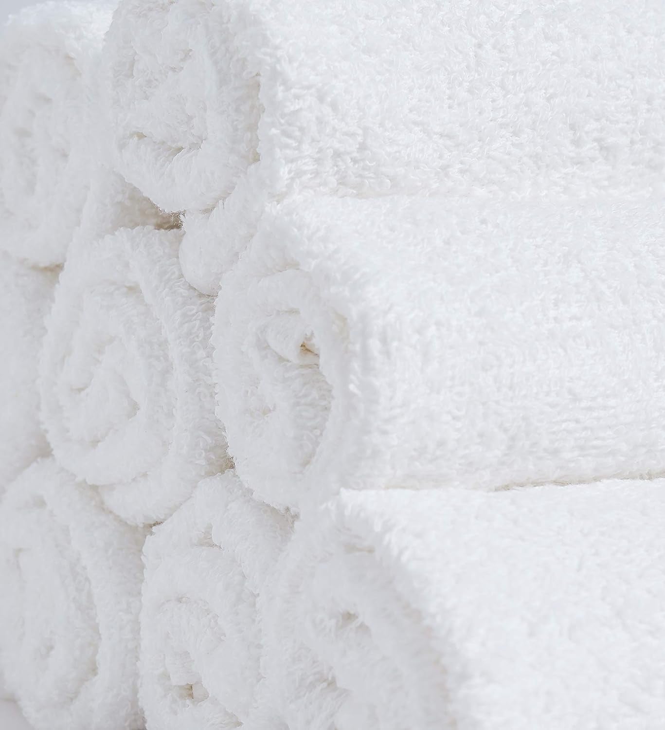 100% Cotton Washcloths, 24-Pack, Ring Spun Bulk Set - White