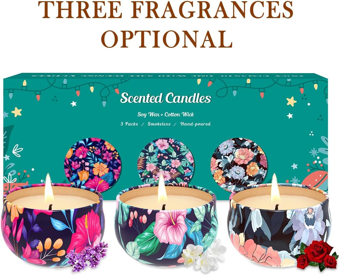 Petite Luxe Scented Candle Trio — 3 Soy Aromatherapy Candles Gift Set | Cozy Luxury Home Fragrance
