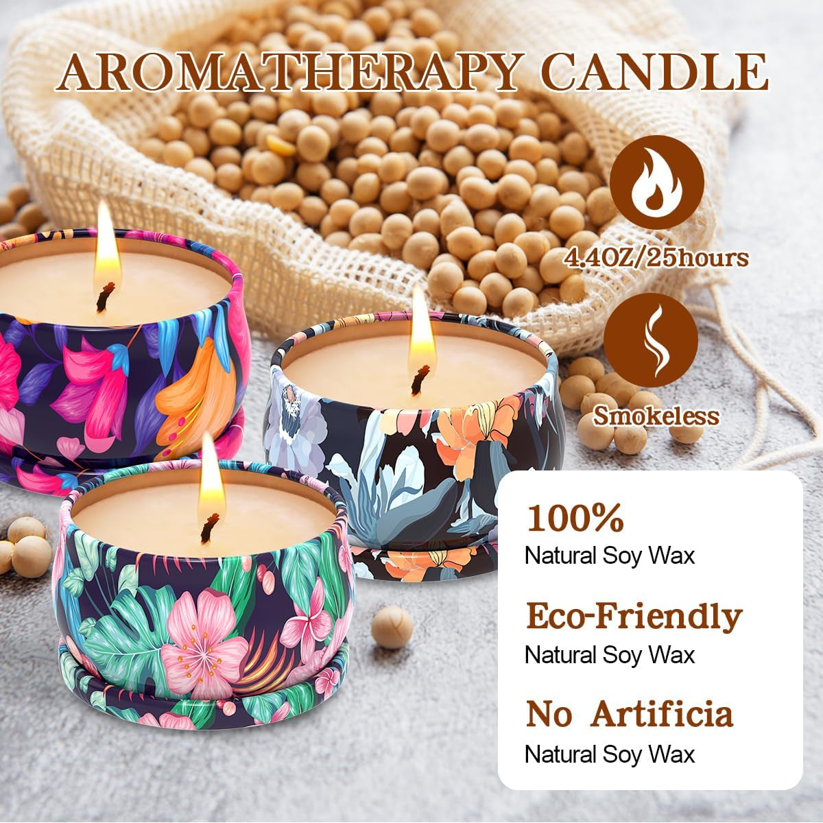 Petite Luxe Scented Candle Trio — 3 Soy Aromatherapy Candles Gift Set | Cozy Luxury Home Fragrance