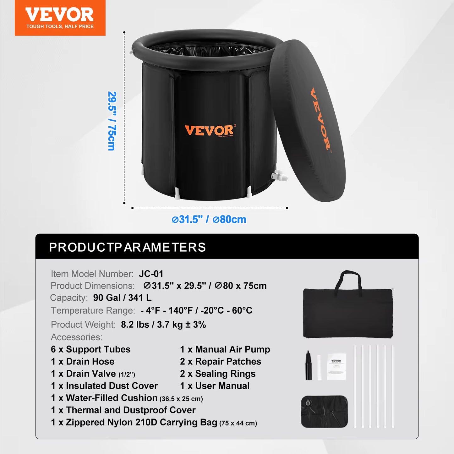 Portable Folding Cold Plunge Ice Bath Tub for Athletes