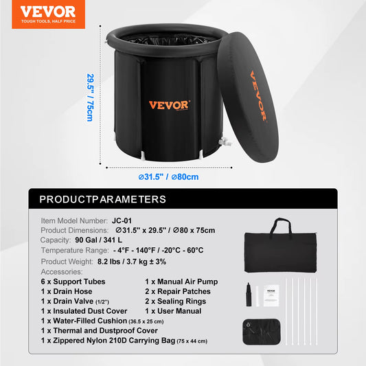 Portable Folding Cold Plunge Ice Bath Tub for Athletes