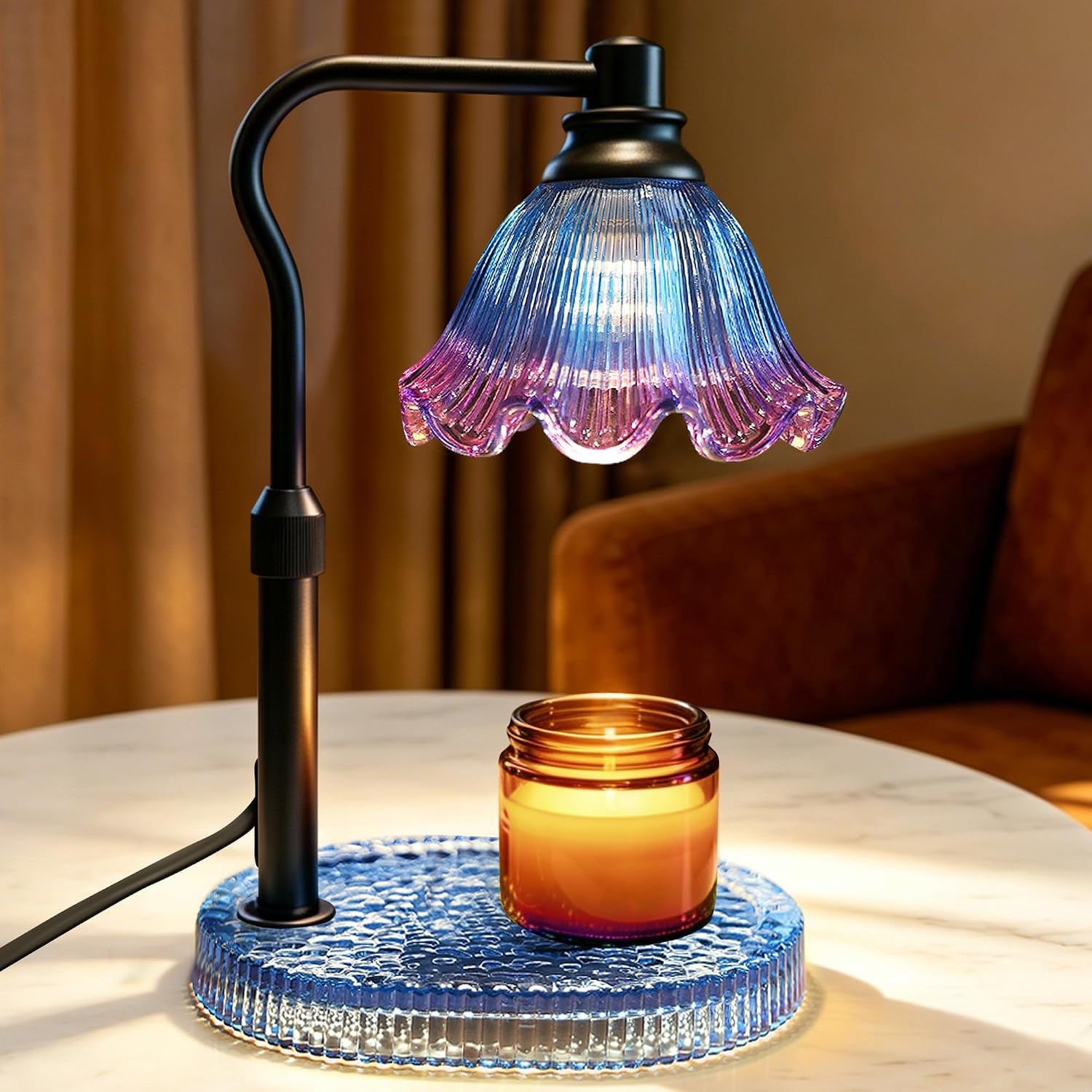 Grande 3-Wick Candle Warmer Lamp — Adjustable Dimmable Wax Warmer with Timer | Luxury Flameless Candle Heater for Large Candles