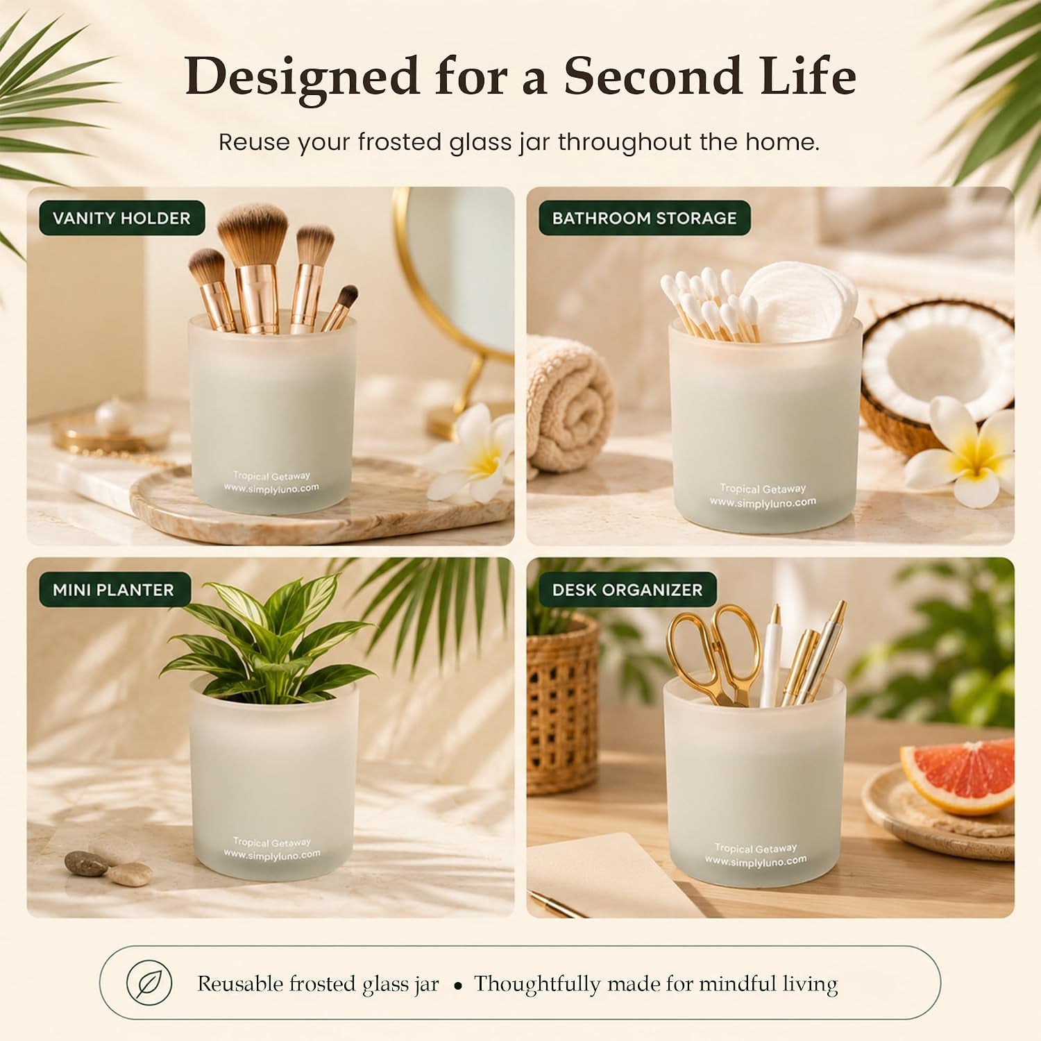 Tropical Getaway Coconut & Grapefruit Candle — 14Oz Soy