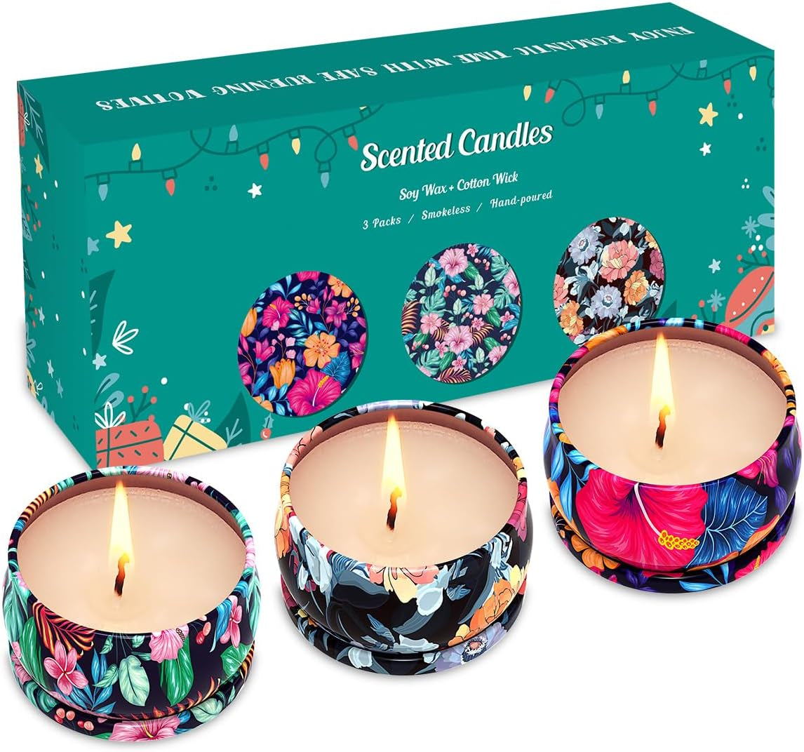 Petite Luxe Scented Candle Trio — 3 Soy Aromatherapy Candles Gift Set | Cozy Luxury Home Fragrance