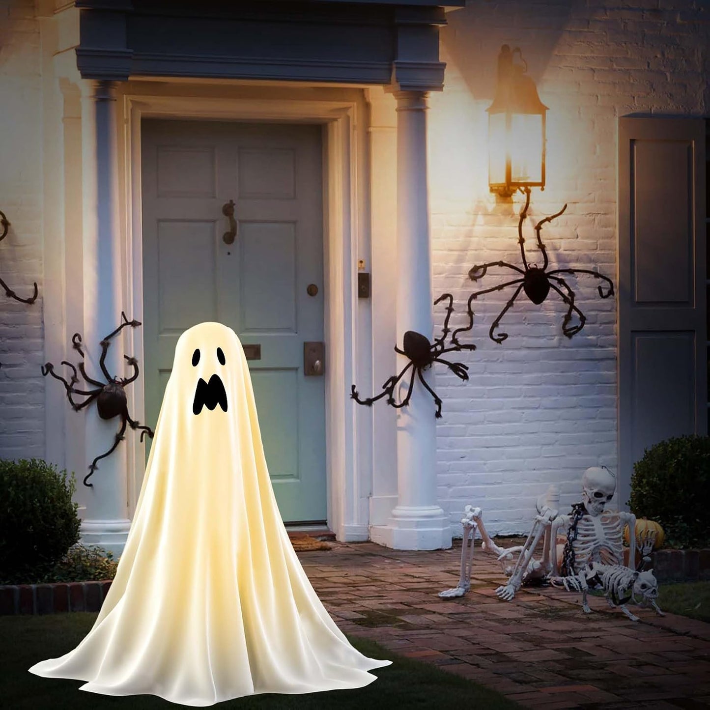 Light-Up Hanging Ghost Decorations — 4-Pack LED Spooky Ghosts for Halloween Indoor & Outdoor