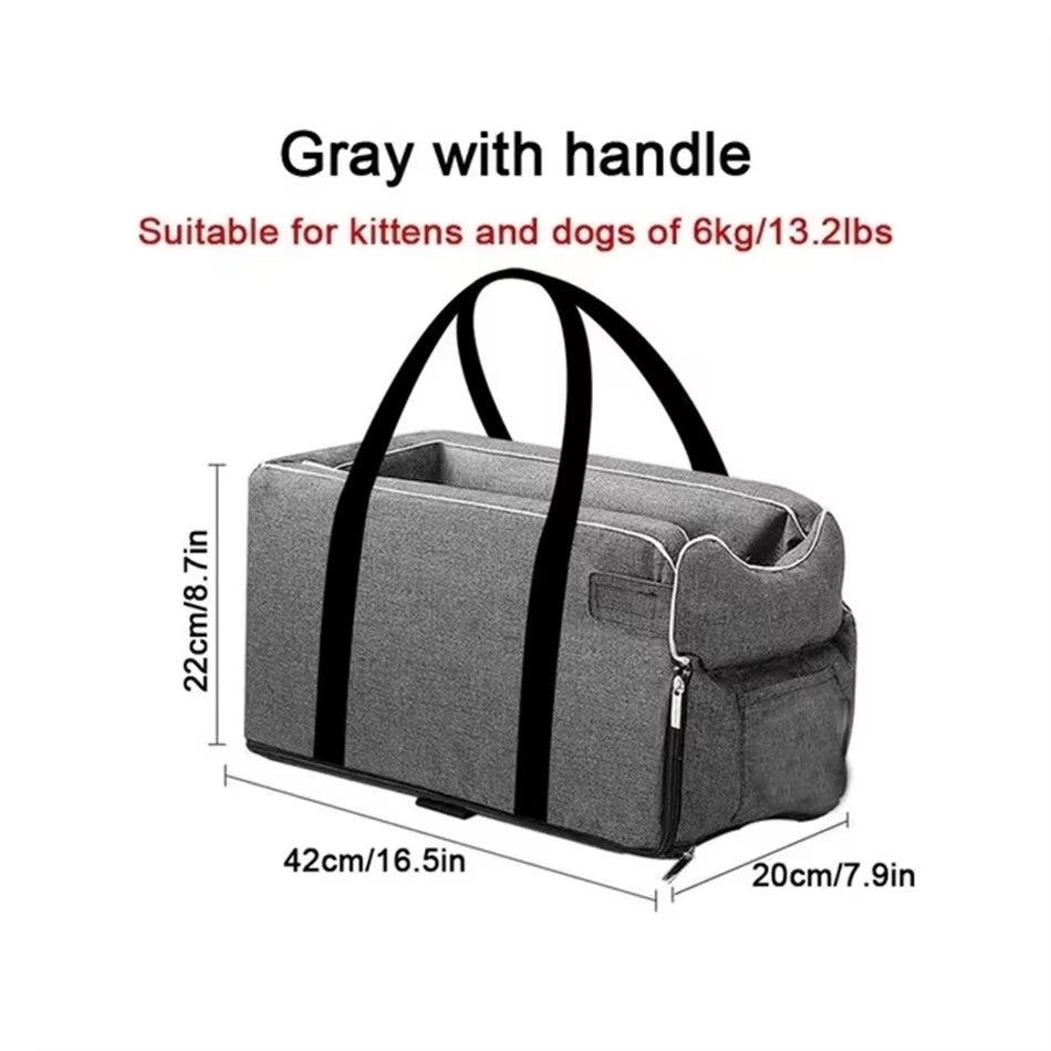 Portable Dog Car Seat & Travel Carrier - Safety Bed for Small Dogs & Cats