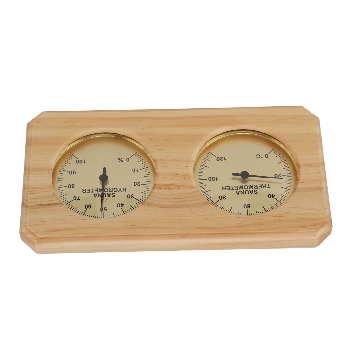 Wall-Mounted Wooden Sauna Thermometer & Hygrometer 2-In-1