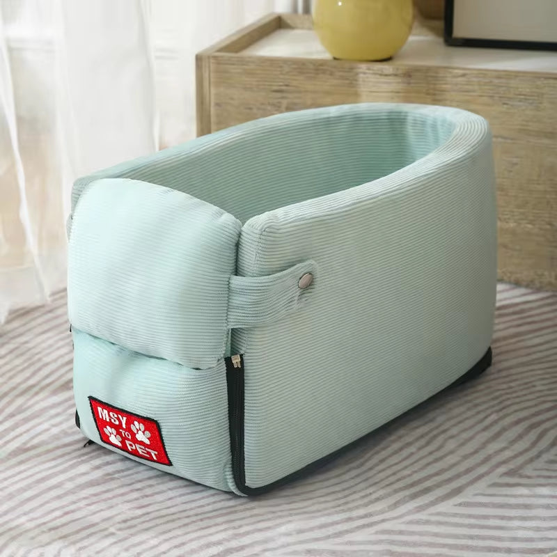Portable Dog Car Seat & Travel Carrier - Safety Bed for Small Dogs & Cats