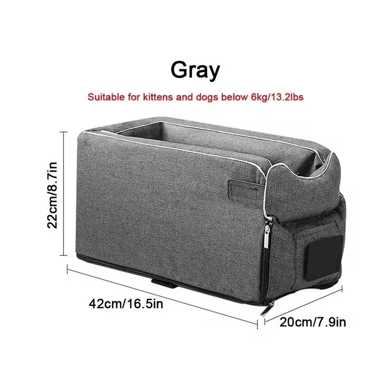 Portable Dog Car Seat & Travel Carrier - Safety Bed for Small Dogs & Cats