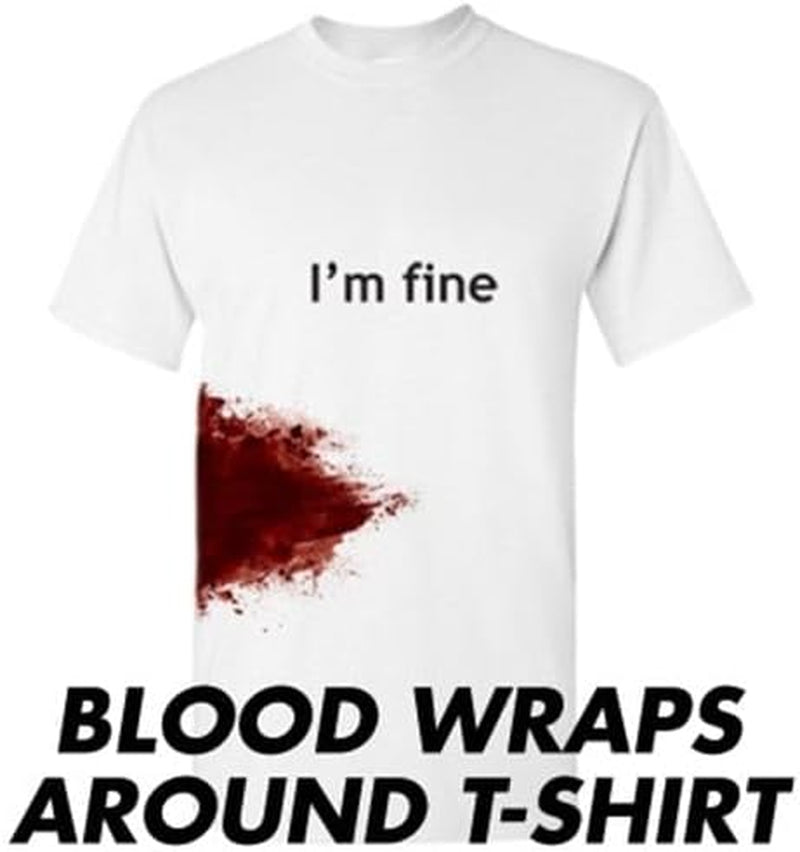 I'M Fine Bloody Wrap-Around Tee — Funny Halloween Costume T-Shirt